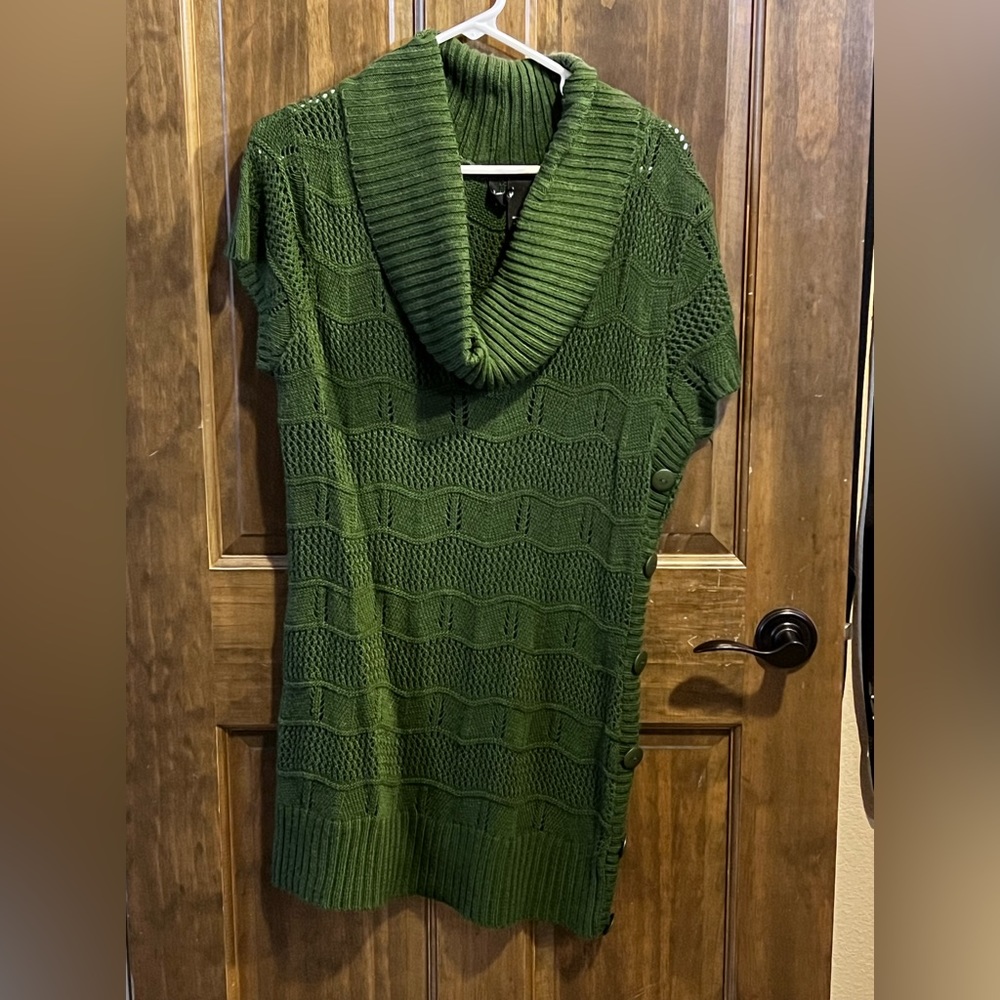 Beautiful Green Sweater with Cowl Neck